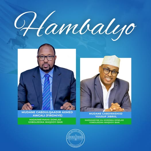 R/ W Xamsa Cabdi Barre oo hambalyo u diray hoggaanka cusub ee Waqooyi-Bari Soomaaliya